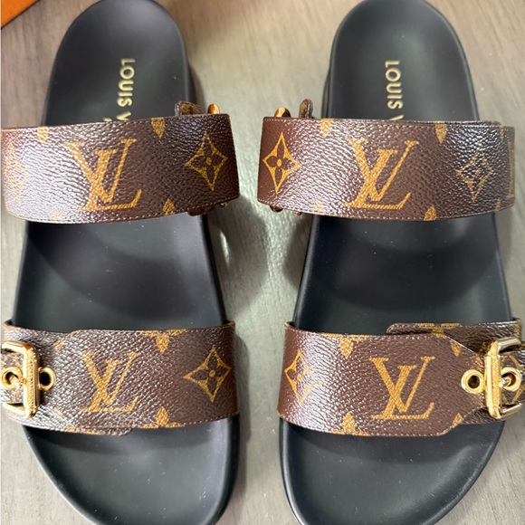 Louis Vuitton Shoes - Louis Vuitton Monogram Brown Slides